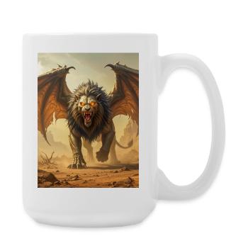 Egyptian Sphinx, lion body - Large Mug 440 ml - white - Right