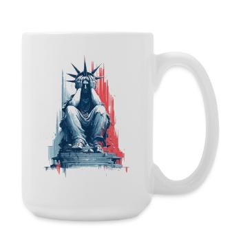 Sad Lady Liberty - Large Mug 440 ml - white - Right