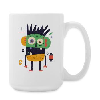 Buntes verrücktes Monster - Große Tasse 440 ml - Weiß - Rechts