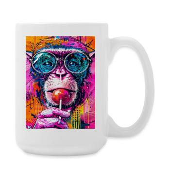Grande combinaison psychédélique avec lunettes et sucette - Grande tasse 440 ml - blanc - Droite