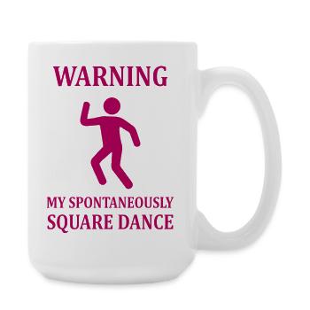 Warning Square Dance - Large Mug 440 ml - white - Right