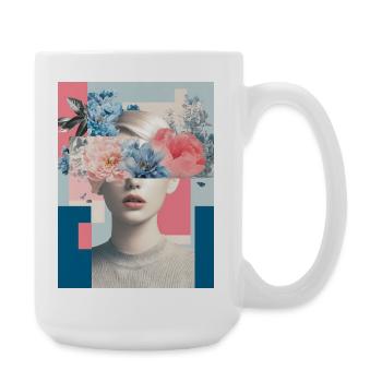 Abstract floral femininity - Large Mug 440 ml - white - Right