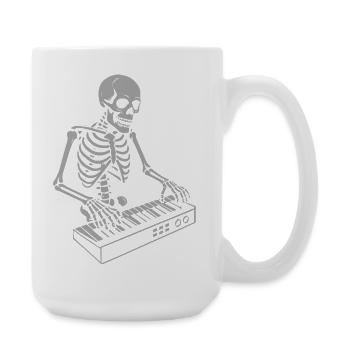 Squelette d’Halloween avec art du synthétiseur - Grande tasse 440 ml - blanc - Droite