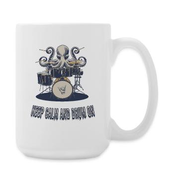 Keep Calm and Drum On - Große Tasse 440 ml - Weiß - Rechts
