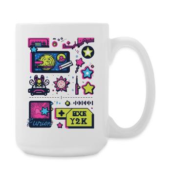 Neon Space Adventure 1990s Y2K - Large Mug 440 ml - white - Right