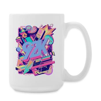 Neon 90er Retro Teaser Y2K - Große Tasse 440 ml - Weiß - Rechts