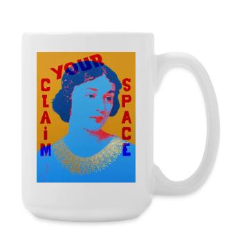 Femme Pop Art intemporelle avec contraste de couleurs - Grande tasse 440 ml - blanc - Droite