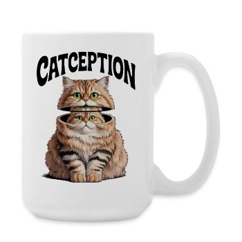 Split Cat Duo Portrait - Large Mug 440 ml - white - Right