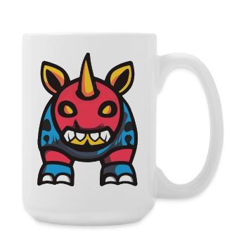 Rhino Halloween Comic Funny - Large Mug 440 ml - white - Right