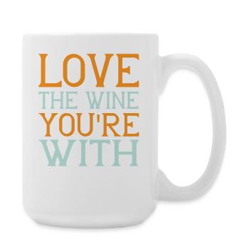 Love wine - Große Tasse 440 ml - Weiß - Rechts
