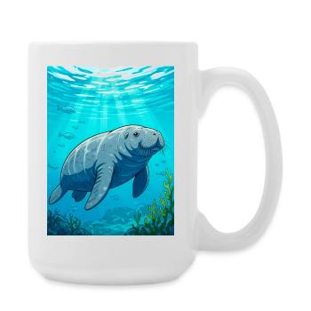 Gentle giant of calm waters, symbol of peace - Large Mug 440 ml - white - Right