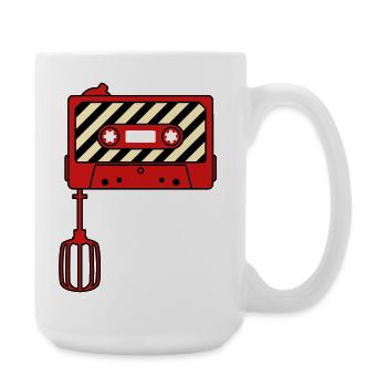 Mixtape vs. Mixer – Retro Musik Kult Design - Große Tasse 440 ml - Weiß - Rechts