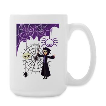 Grim Reaper im Spinnennetz - Große Tasse 440 ml - Weiß - Rechts