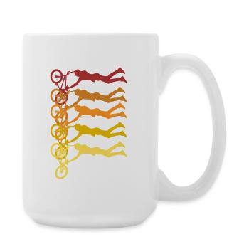 Farbige Radfahrer Silhouetten - Große Tasse 440 ml - Weiß - Rechts