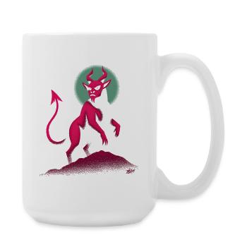 Démon rétro sur la roche de lave - Grande tasse 440 ml - blanc - Droite