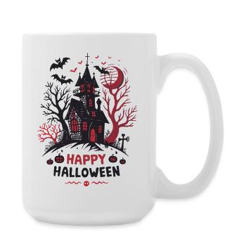 Halloween-Spukhaus - Große Tasse 440 ml - Weiß - Rechts