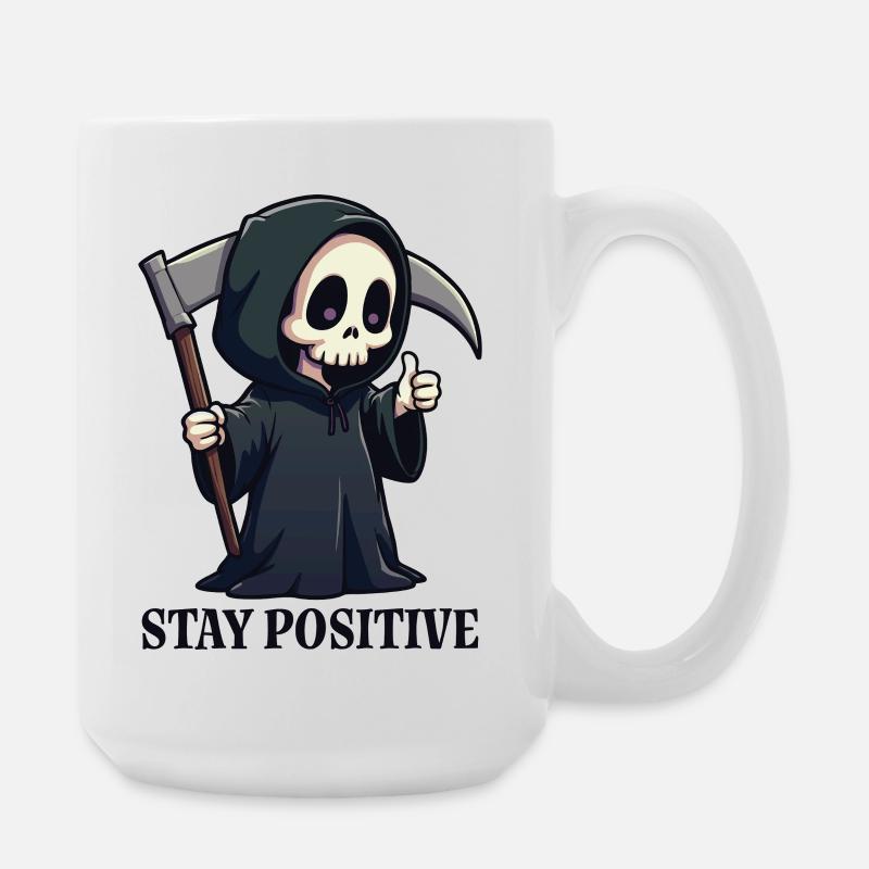 Restez positif - Grande tasse 440 ml - blanc