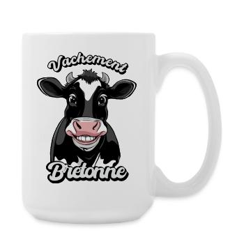 Vachement Bretonne T-shirt Humour Fierté Bretagne - Large Mug 440 ml - white - Right