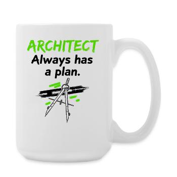 Architecte avec un plan - Grande tasse 440 ml - blanc - Droite