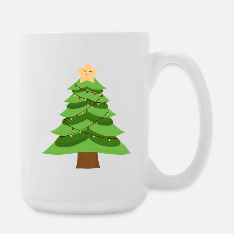Small Christmas tree - Large Mug 440 ml - white