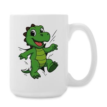 Comic Dino – Für echte Dinosaurier Fans - Große Tasse 440 ml - Weiß - Rechts