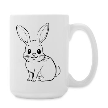 Bunny Rabbit T-shirt Gift - Large Mug 440 ml - white - Right