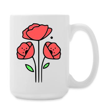 Poppy-Poppies-Minimalist-Line-Art-1 - Large Mug 440 ml - white - Right