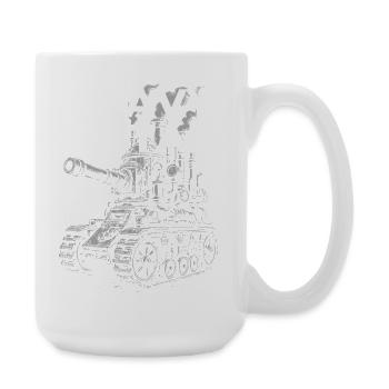 Plan de char en métal lourd - Grande tasse 440 ml - blanc - Droite