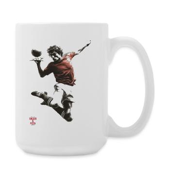 Pizza and Soccer - Große Tasse 440 ml - Weiß - Rechts