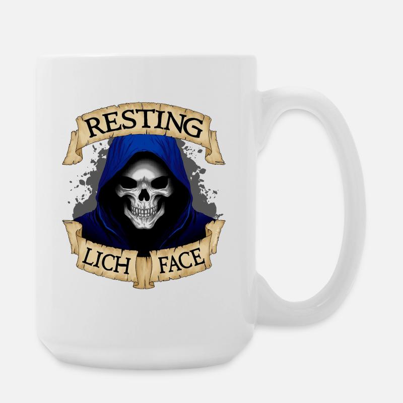 Resting Lich Face - Large Mug 440 ml - white