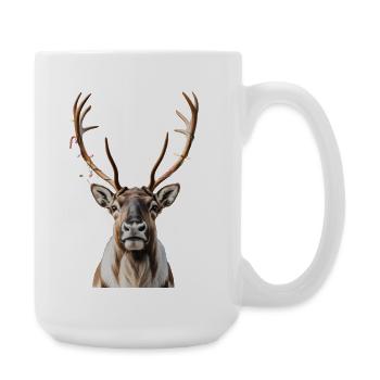 Hirsch Rudolph Frohe Weihnachten süß - Große Tasse 440 ml - Weiß - Rechts