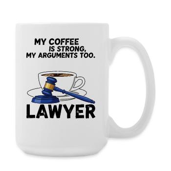 Coffee Lawyer Saying Perfect Shirt Design Lawyer - Large Mug 440 ml - white - Right