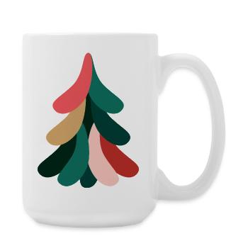 Sapin de Noël coloré pour Noël - Grande tasse 440 ml - blanc - Droite