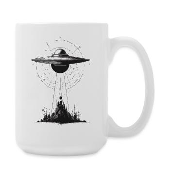 UAP-Landung über Wald - Große Tasse 440 ml - Weiß - Rechts