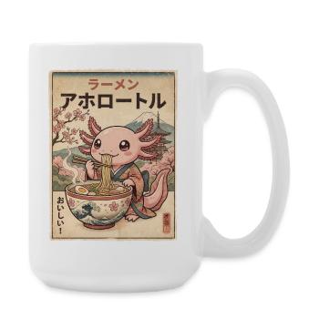 Axolotl Ramen Japanese Vintage Style - Large Mug 440 ml - white - Right