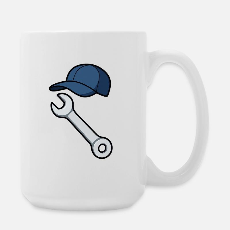 Gigi Mechanic's Hat and Key - Large Mug 440 ml - white