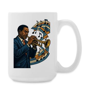 Trompeter Jazz Bebop Groove Poster Geschenk - Große Tasse 440 ml - Weiß - Rechts
