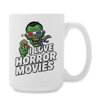 Zombie Movie Love Pop Art Horror - Large Mug 440 ml - white - Right