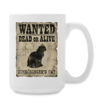 Schrödingers Katze gesucht Tot-oder-lebendig Physik-Wortspiel - Große Tasse 440 ml - Weiß - Rechts