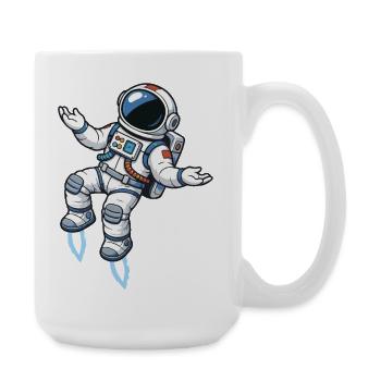 Astronaute flottant de dessin animé avec propulsion fusée - Grande tasse 440 ml - blanc - Droite