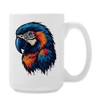 Prachtvoller Papageienkopf - Große Tasse 440 ml - Weiß - Rechts