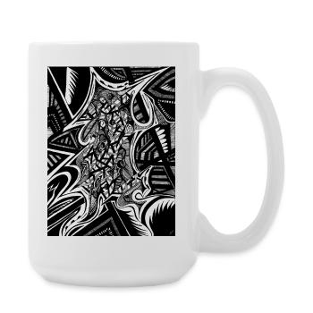 Design abstrait noir et blanc n°1 - Grande tasse 440 ml - blanc - Droite