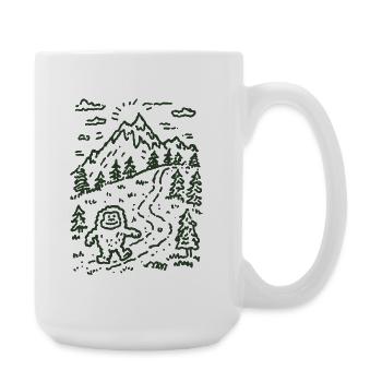 Randonneur de montagne dans un paysage forestier - Grande tasse 440 ml - blanc - Droite
