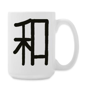 Japanisches Zeichen für Harmonie "WA" - Große Tasse 440 ml - Weiß - Rechts