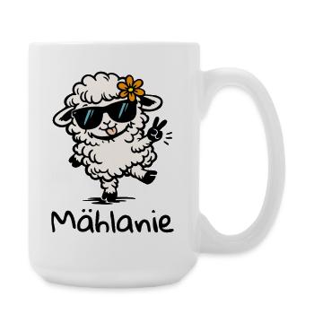 Mählanie Lustiges Schaf Wortspiel Melanie Name - Große Tasse 440 ml - Weiß - Rechts