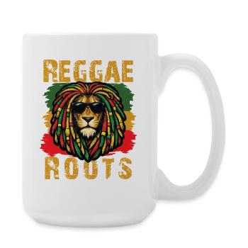Lion Reggae Roots Rasta Vibe - Large Mug 440 ml - white - Right