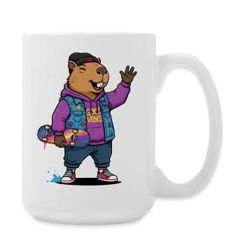 Sweat à capuche Beaver Skate Vibes - Grande tasse 440 ml - blanc - Droite