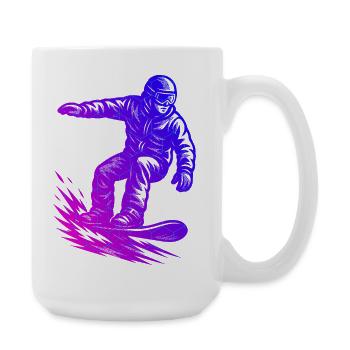Funny snowboard motif - Large Mug 440 ml - white - Right