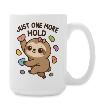 Boulderndes Kawaii Faultier – Just One More Hold - Große Tasse 440 ml - Weiß - Rechts