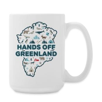 Hands Off Grönland Europa steht zusammen - Große Tasse 440 ml - Weiß - Rechts
